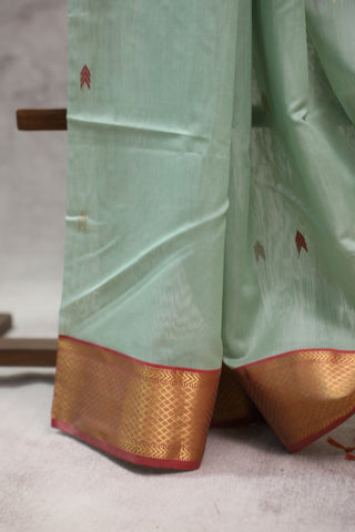 Pastel Green Silk Maheshwari Saree - SRPGSMS247