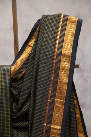 Black Silk Ilkal Saree - SRBSIS87