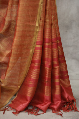 Pink Tussar Silk Saree - SRPTSS926