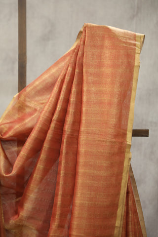 Pink Tussar Silk Saree - SRPTSS926