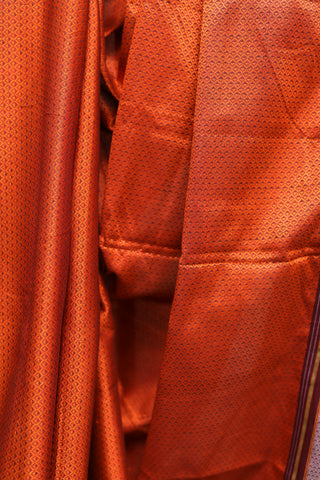 Orange Plain Khun Saree With Maroon Border-SROPKS136