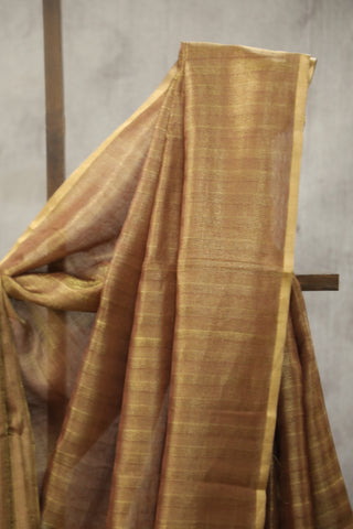 Two Tone Gold Tussar Silk Saree - SRTTGTSS954