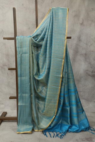 Blue Tussar Silk Saree - SRBTSS923