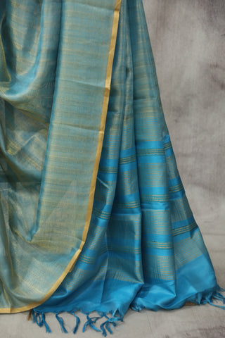 Blue Tussar Silk Saree - SRBTSS923