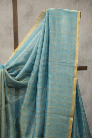 Blue Tussar Silk Saree - SRBTSS923