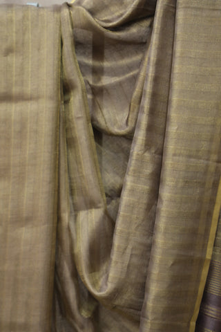 Lavender Tussar Silk Saree - SRLTSS925