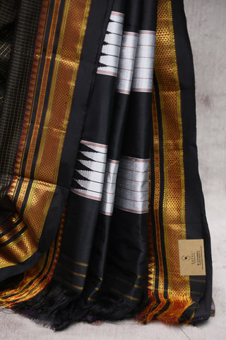 Black Silk Ilkal Saree - SRBSIS98