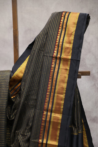 Black Silk Ilkal Saree - SRBSIS98