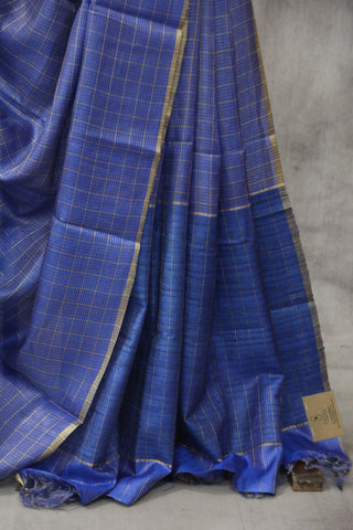 Blue Tussar Silk Saree - SRBTSS919