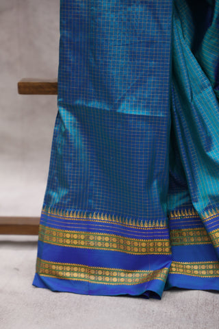 Peacock Blue Silk Ilkal Saree - SRBSIS92