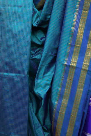 Peacock Blue Silk Ilkal Saree - SRBSIS92