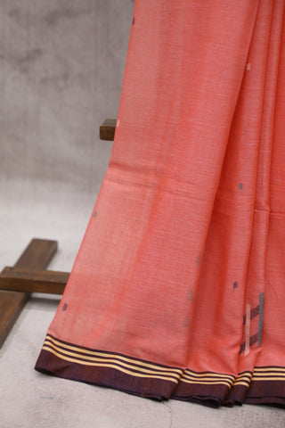 Pink Bengal Cotton Jamdani Saree-SRPBCJS157