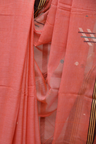 Pink Bengal Cotton Jamdani Saree-SRPBCJS157