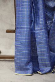 Blue Tussar Silk Saree - SRBTSS921