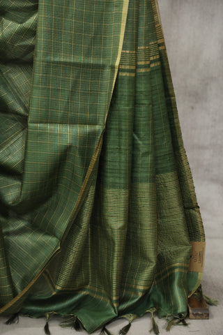 Green Tussar Silk Saree - SRGTSS916