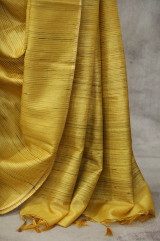 Yellow Tussar Silk Saree - SRYTSS935