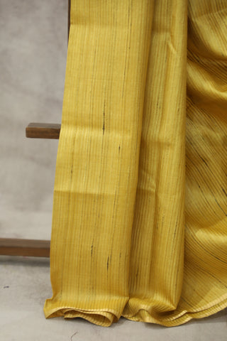 Yellow Tussar Silk Saree - SRYTSS935