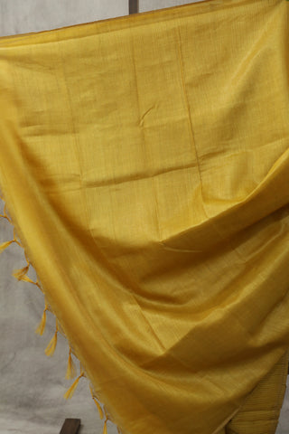 Yellow Tussar Silk Saree - SRYTSS935