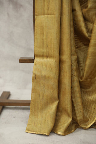 Mustard Yellow Tussar Silk Saree - SRMYTSS936