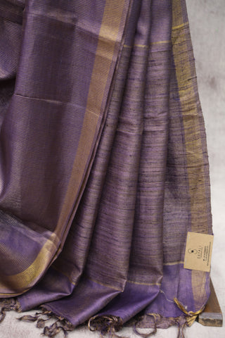 Purple Tussar Silk Saree - SRPTSS138EX