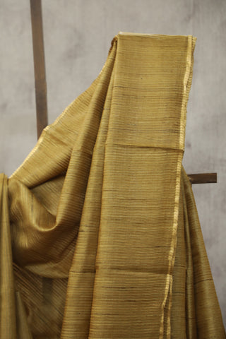 Mustard Yellow Tussar Silk Saree - SRMYTSS936