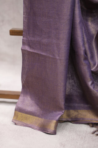 Purple Tussar Silk Saree - SRPTSS138EX