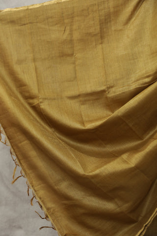 Mustard Yellow Tussar Silk Saree - SRMYTSS936