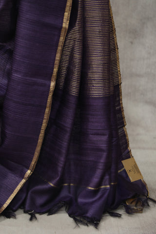 Purple Tussar Silk Saree - SRPTSS928