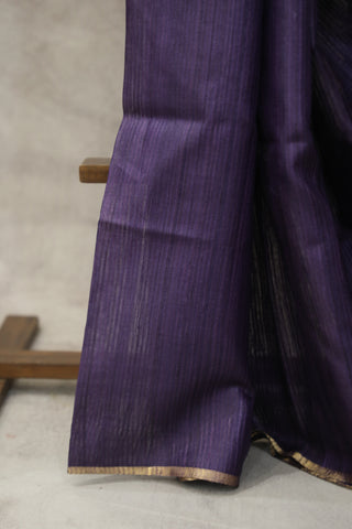 Purple Tussar Silk Saree - SRPTSS928