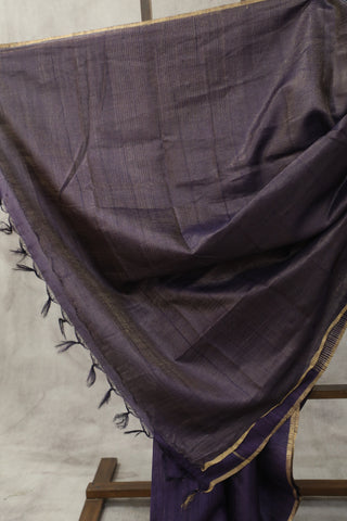 Purple Tussar Silk Saree - SRPTSS928