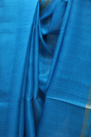 Peacock Blue Tussar Silk Saree - SRPBTSS47EX