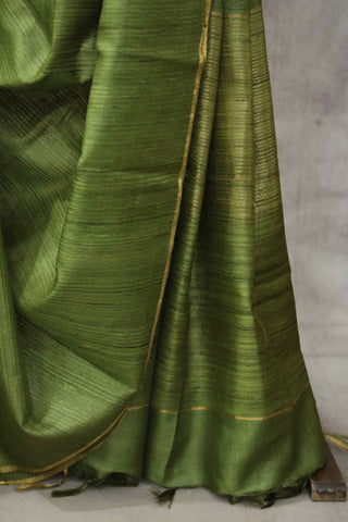 Green Tussar Silk Saree - SRGTSS937