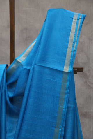 Peacock Blue Tussar Silk Saree - SRPBTSS47EX