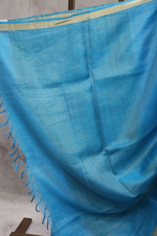 Peacock Blue Tussar Silk Saree - SRPBTSS47EX