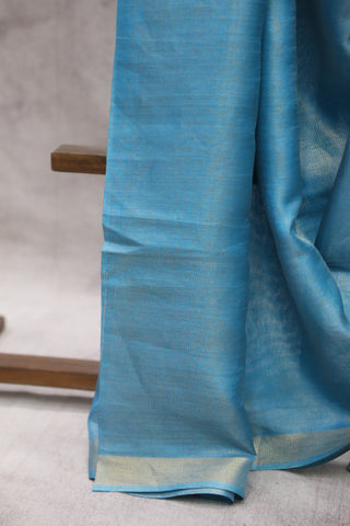 Peacock Blue Tussar Silk Saree - SRPBTSS60EX