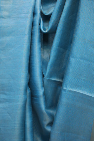 Peacock Blue Tussar Silk Saree - SRPBTSS60EX