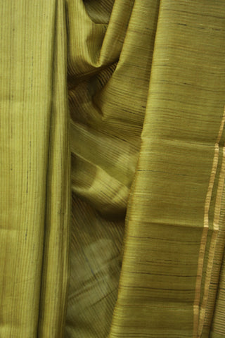 Moss Green Tussar Silk Saree - SRMGTSS938