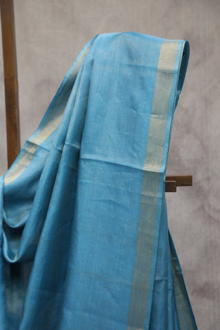 Peacock Blue Tussar Silk Saree - SRPBTSS60EX