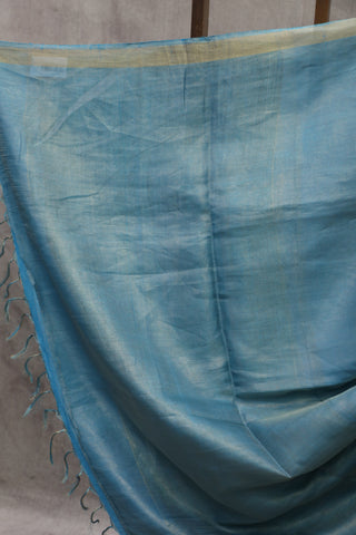 Peacock Blue Tussar Silk Saree - SRPBTSS60EX