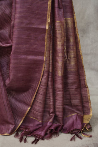 Purple Tussar Silk Saree - SRPTSS939