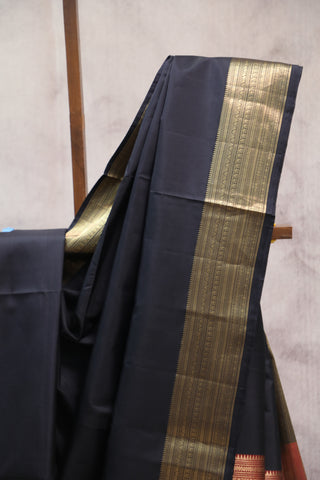 Black Soft Silk Saree - SRBSSS215