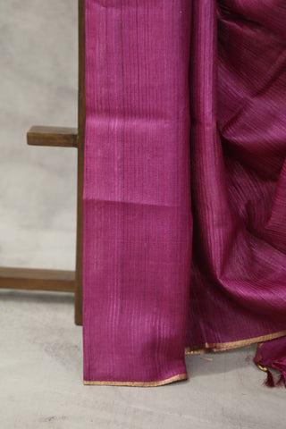 Rani Pink Tussar Silk Saree - SRRPTSS934