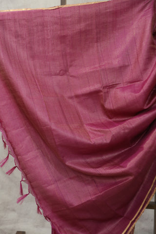 Rani Pink Tussar Silk Saree - SRRPTSS934