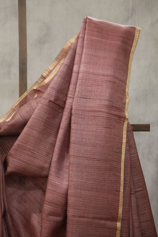 Mauve Tussar Silk Saree - SRMTSS932