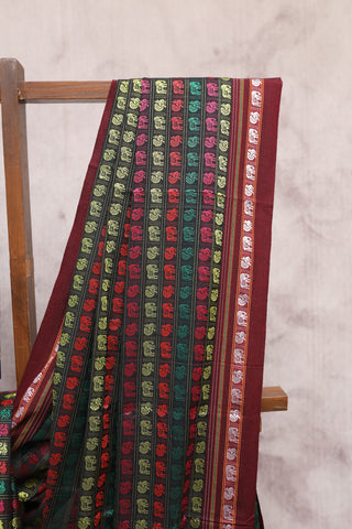 Multicolor Hathi Mor Khun Saree - SRMHMKS42