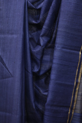 Dark Blue Tussar Silk Saree - SRDBTSS946