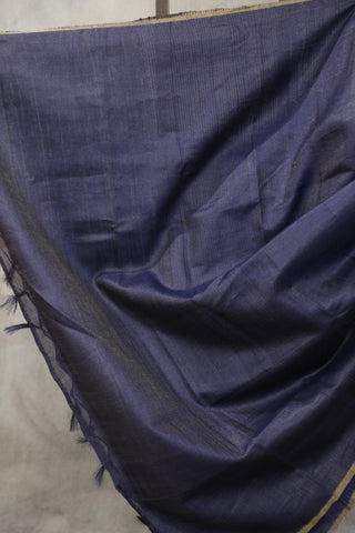 Dark Blue Tussar Silk Saree - SRDBTSS946