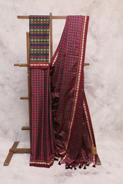 Black-Pink Hathi Mor Khun Saree - SRBPHMKS41