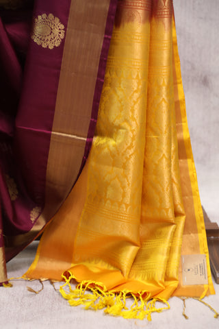 Wine Soft Silk Saree - SRWSSS220