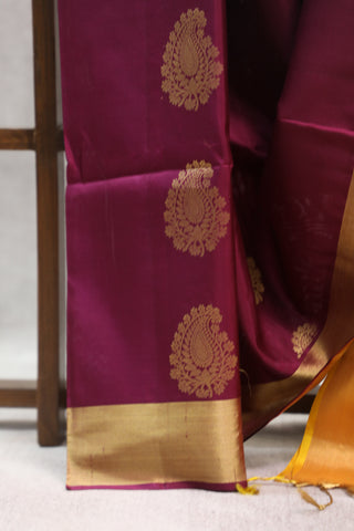 Wine Soft Silk Saree - SRWSSS220